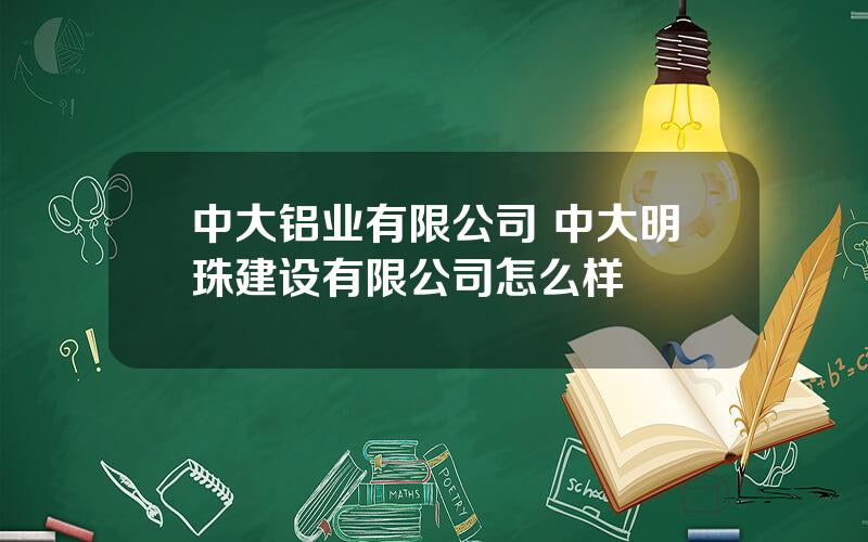 中大铝业有限公司 中大明珠建设有限公司怎么样